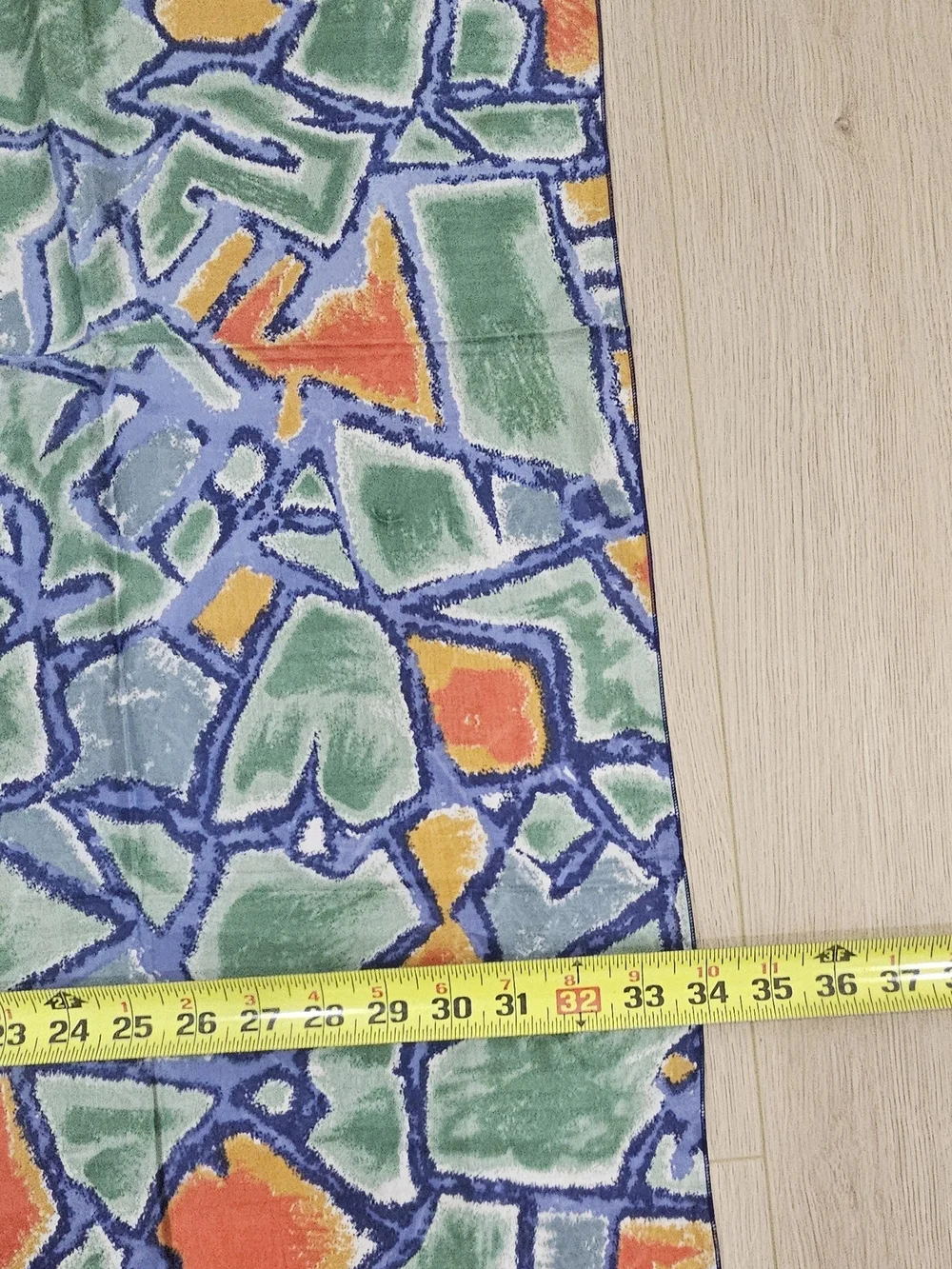 Vintage French Pure Silk Scarf 34” Square Abstract Geometric Multicolor